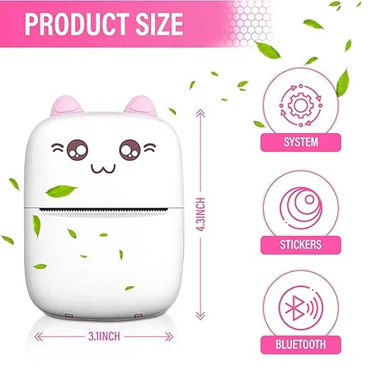 Bluetooth Mini Thermal Printer – Portable & Inkless for Students (iOS & Android)